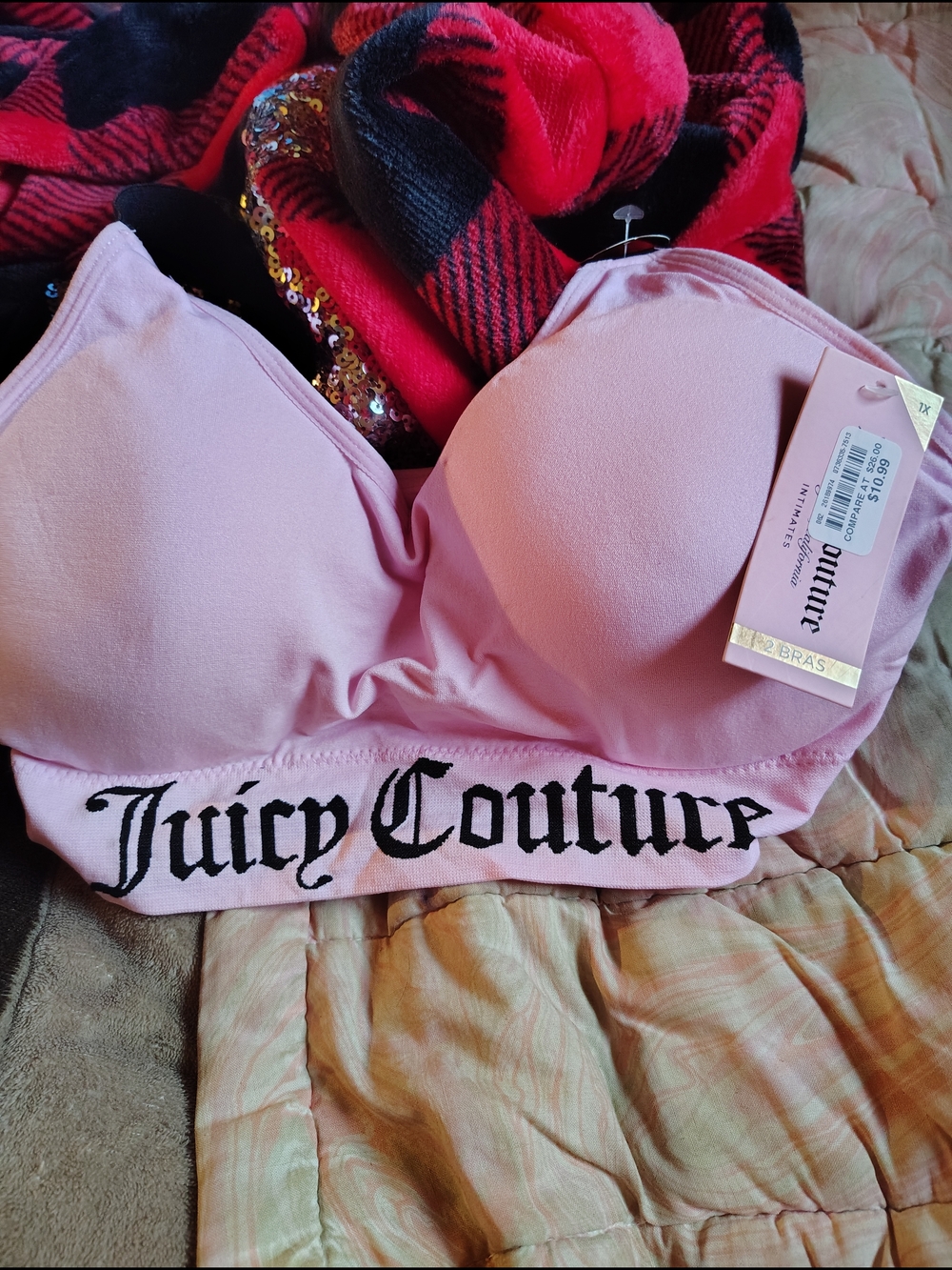 Juicy Couture Light Pink Logo Bandeau Bra